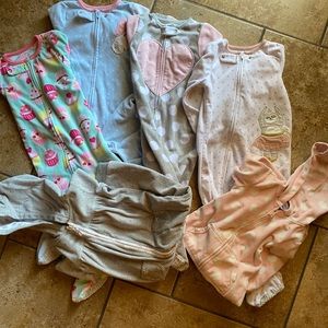 Carter’s lot of 6 fleece pajamas